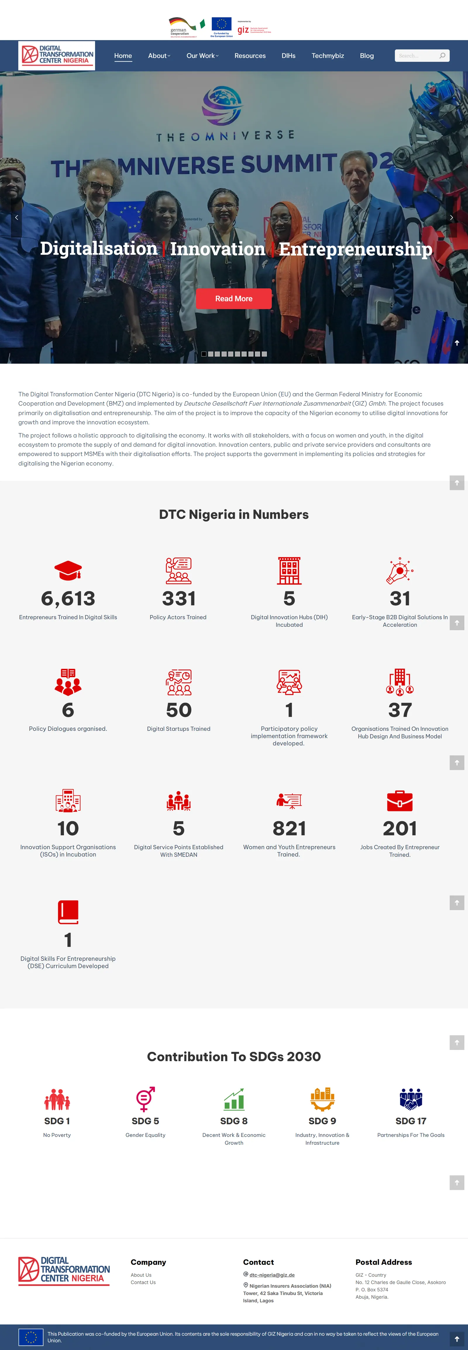 DTC Nigeria — website built by Victor Abah