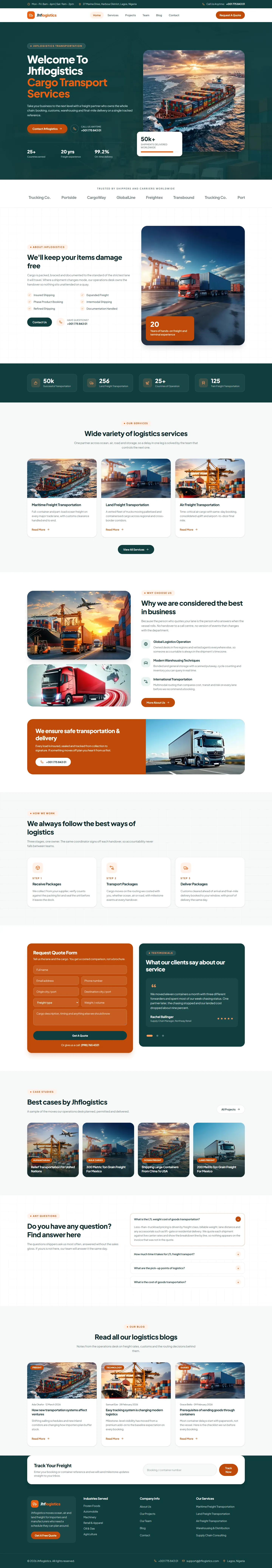 Jhflogistics — website built by Victor Abah