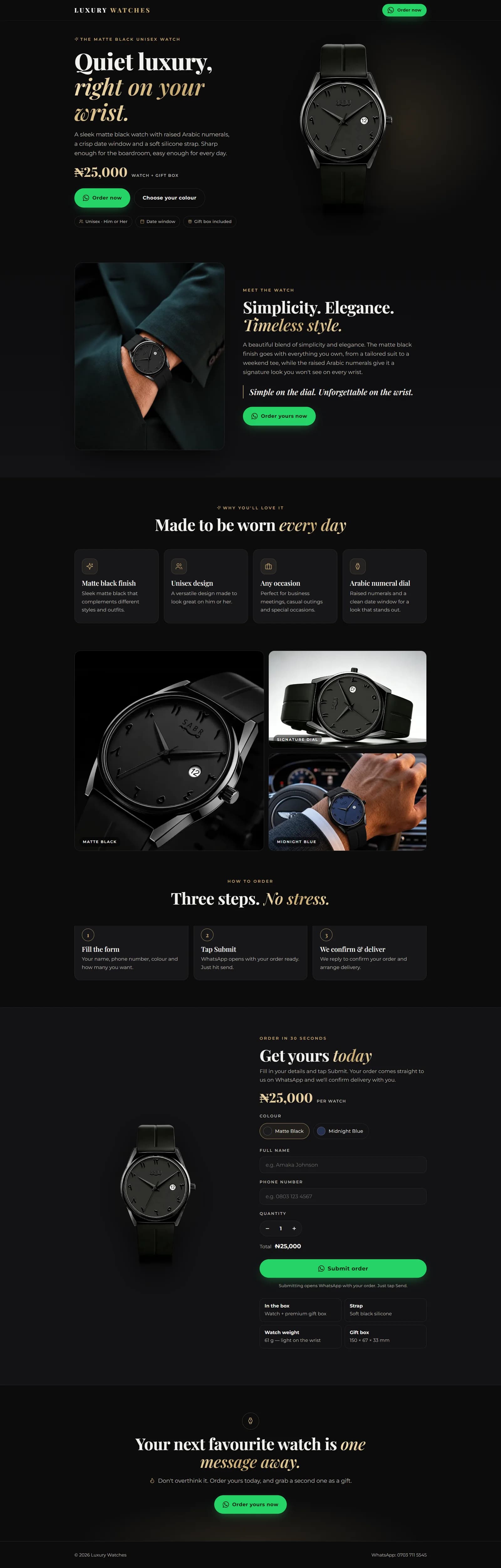 Luxury Watches — website built by Victor Abah