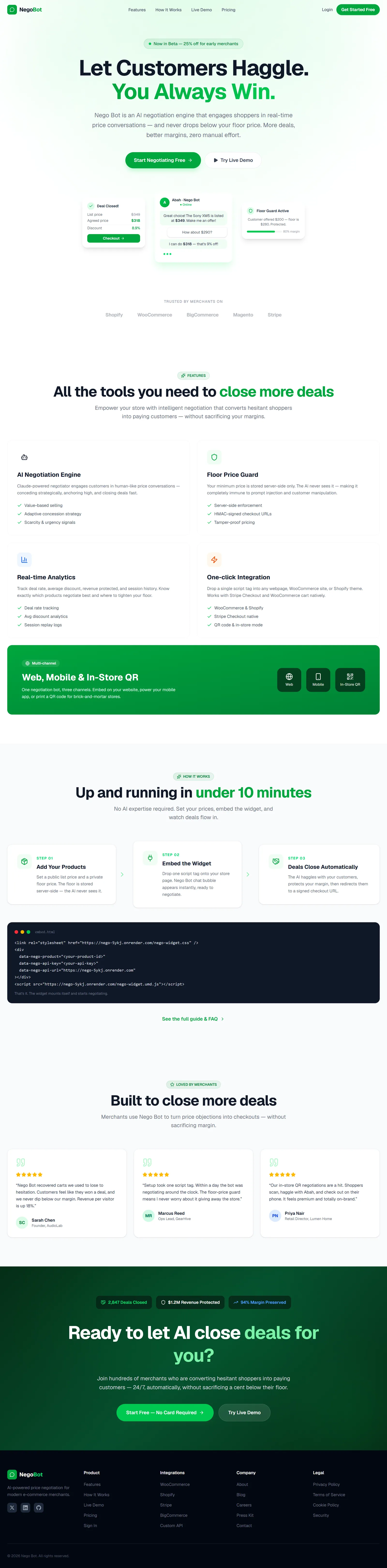 Nego — website built by Victor Abah