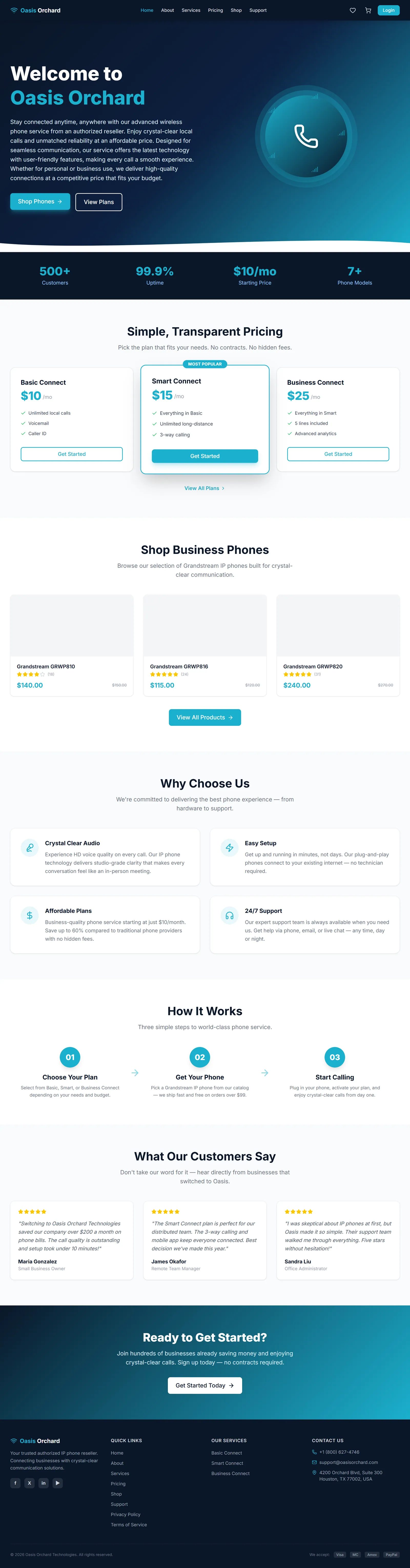 Oasis Orchard Technologies — website built by Victor Abah