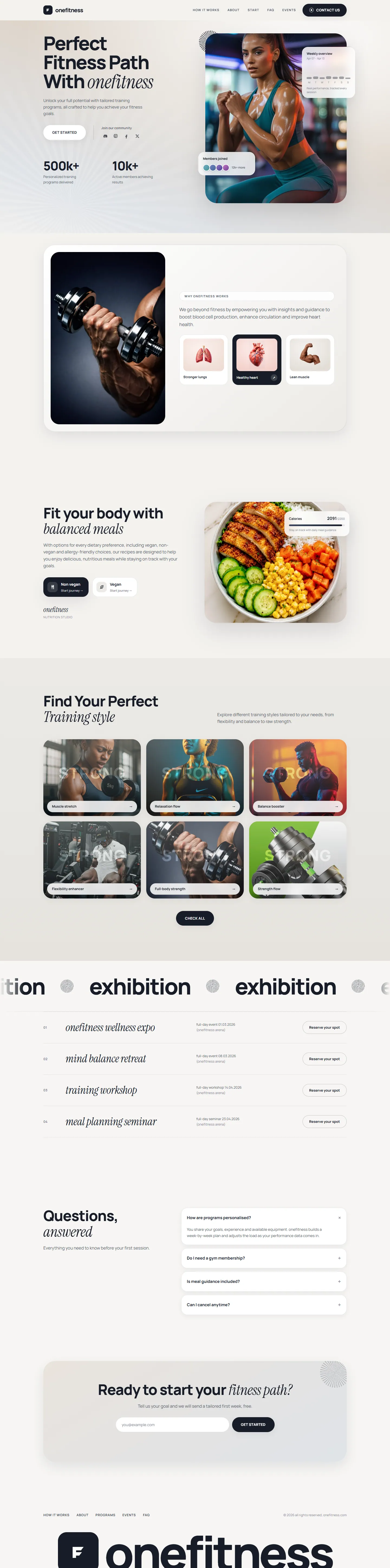 onefitness — website built by Victor Abah