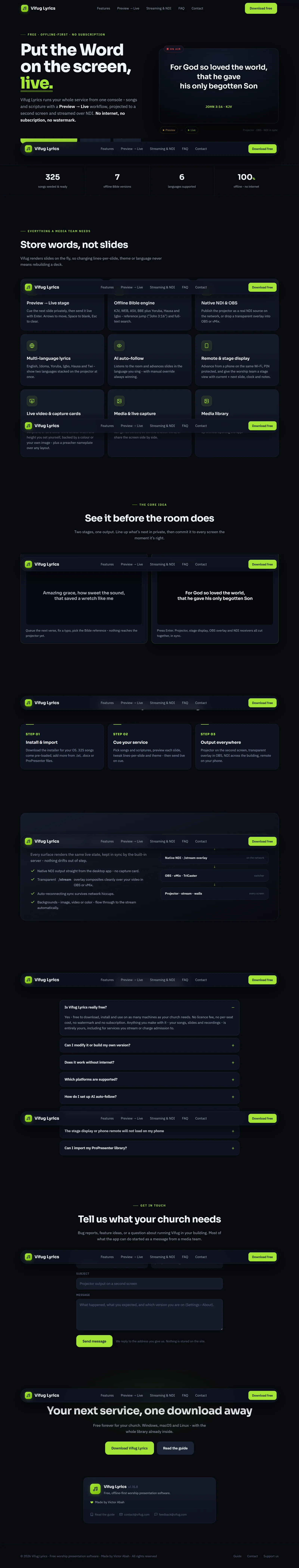 Vifug Lyrics — website built by Victor Abah